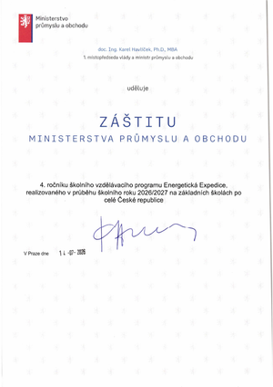 Certifikát záštity MPO 2026