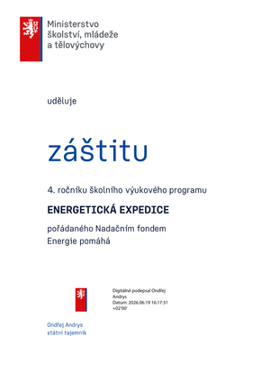Certifikát záštity MŠMT 2026